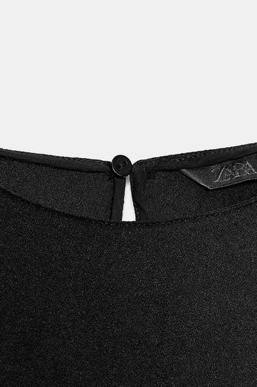 ROBE COURTE ASYMÉTRIQUE À ÉPAULETTES - Noir de Zara - Image 8