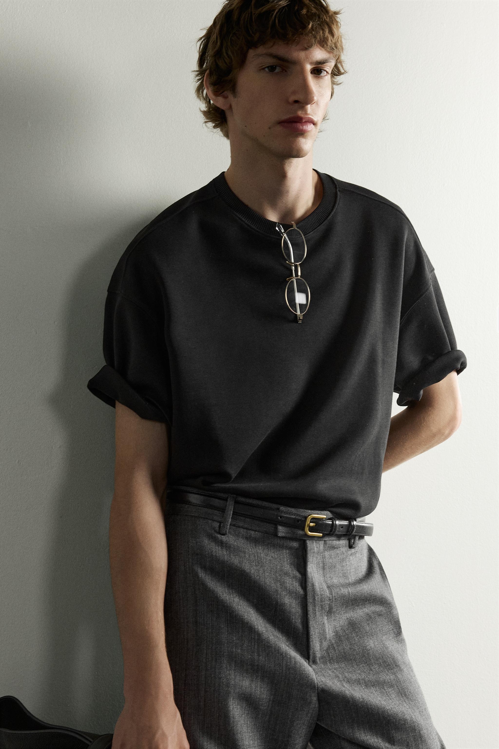 Мужские худи Zara RELAXED FIT INTERLOCK SWEATSHIRT — фото 5