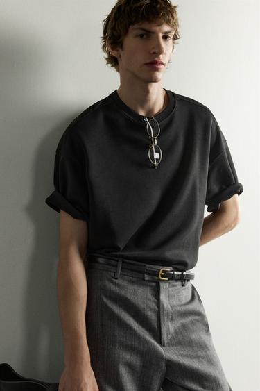 INTERLOCK БЛУЗОН СО ЛЕЖЕРЕН КРОЈ - Црна од Zara