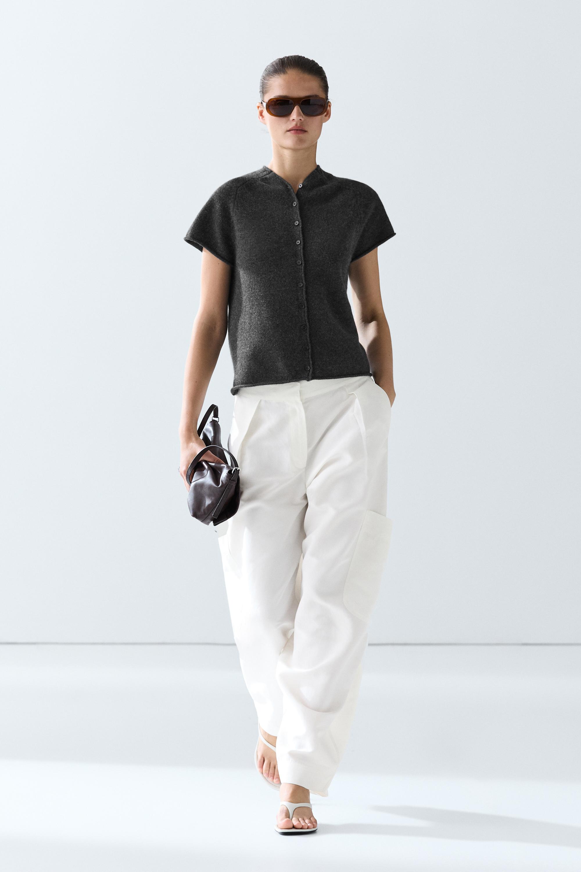 Gilet en maille boutonnée 100 % cachemire
