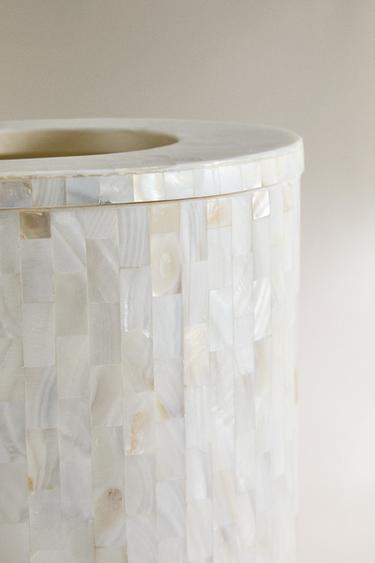 MOTHER OF PEARL EFFECT BATHROOM BIN - Light beige by Zara - Image 2