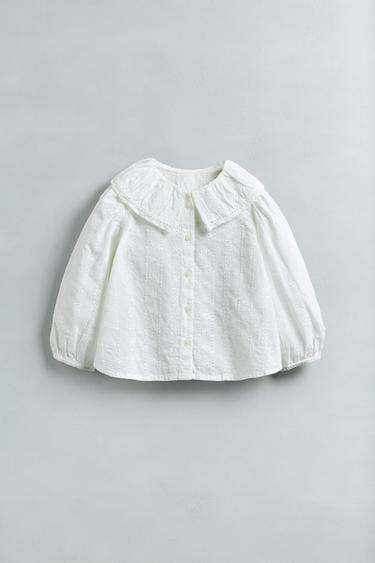 EMBROIDERED BLOUSE - Ecru by Zara - Image 4