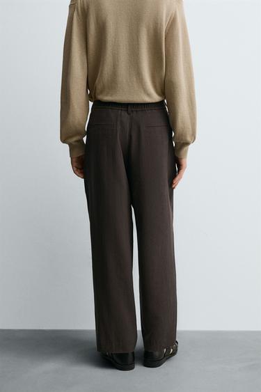 FLOWING PLEATED TROUSERS - Chocolate by Zara - Image 2