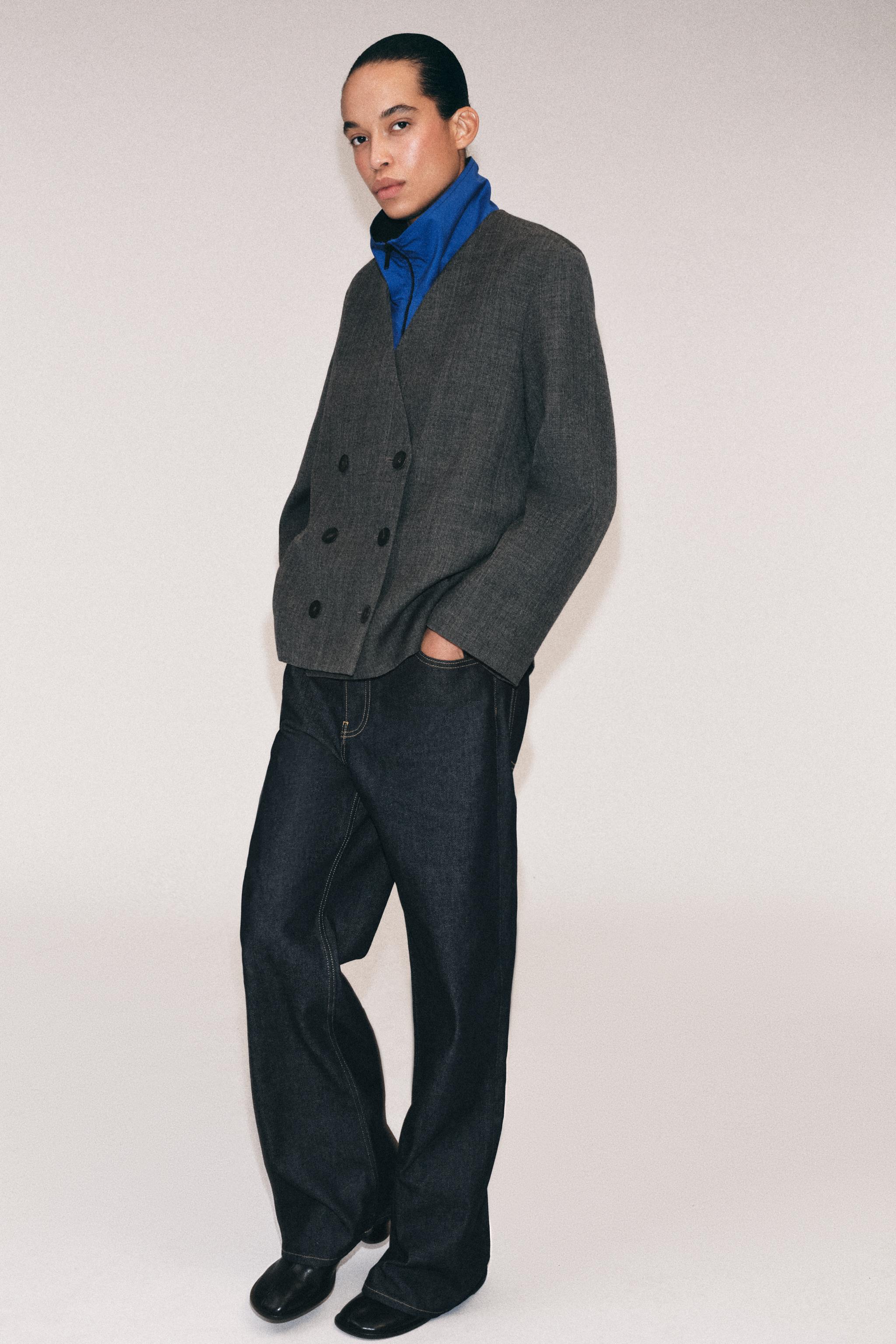 ウールジレ ZWコレクション ウールブレザー - グレー | ZARA Japan / 日本