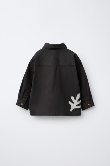 LEAF PATCH OVERSHIRT - Brown by Zara - Image 1