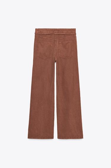 PANTALON FLUIDE CEINTURE - Terracota de Zara - Image 6