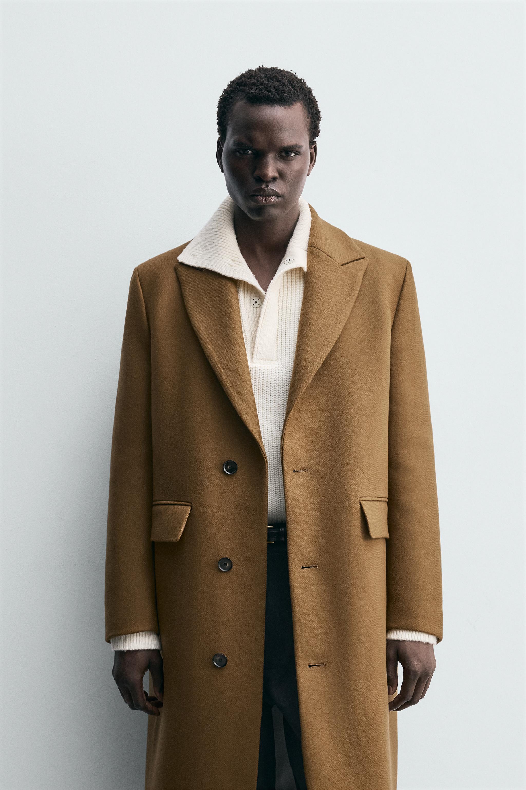 ウール混構造コート - ゴールデンブラウン | ZARA Japan / 日本