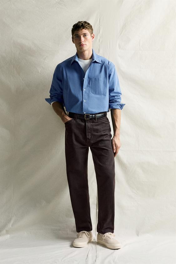 RELAXED FIT POPLIN SHIRT - Bluish by Zara - Image 0