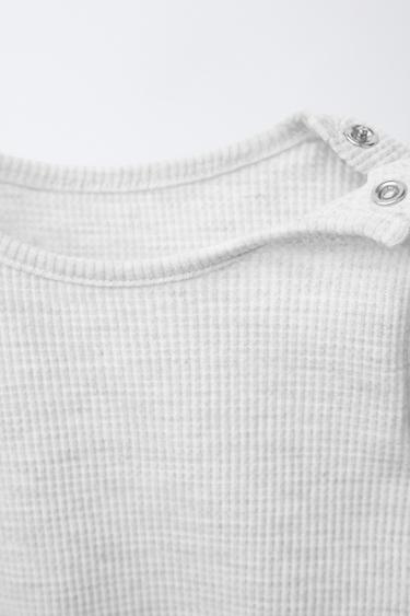 LOT DE DEUX BODYS GAUFRÉ - Gris chiné de Zara - Image 3