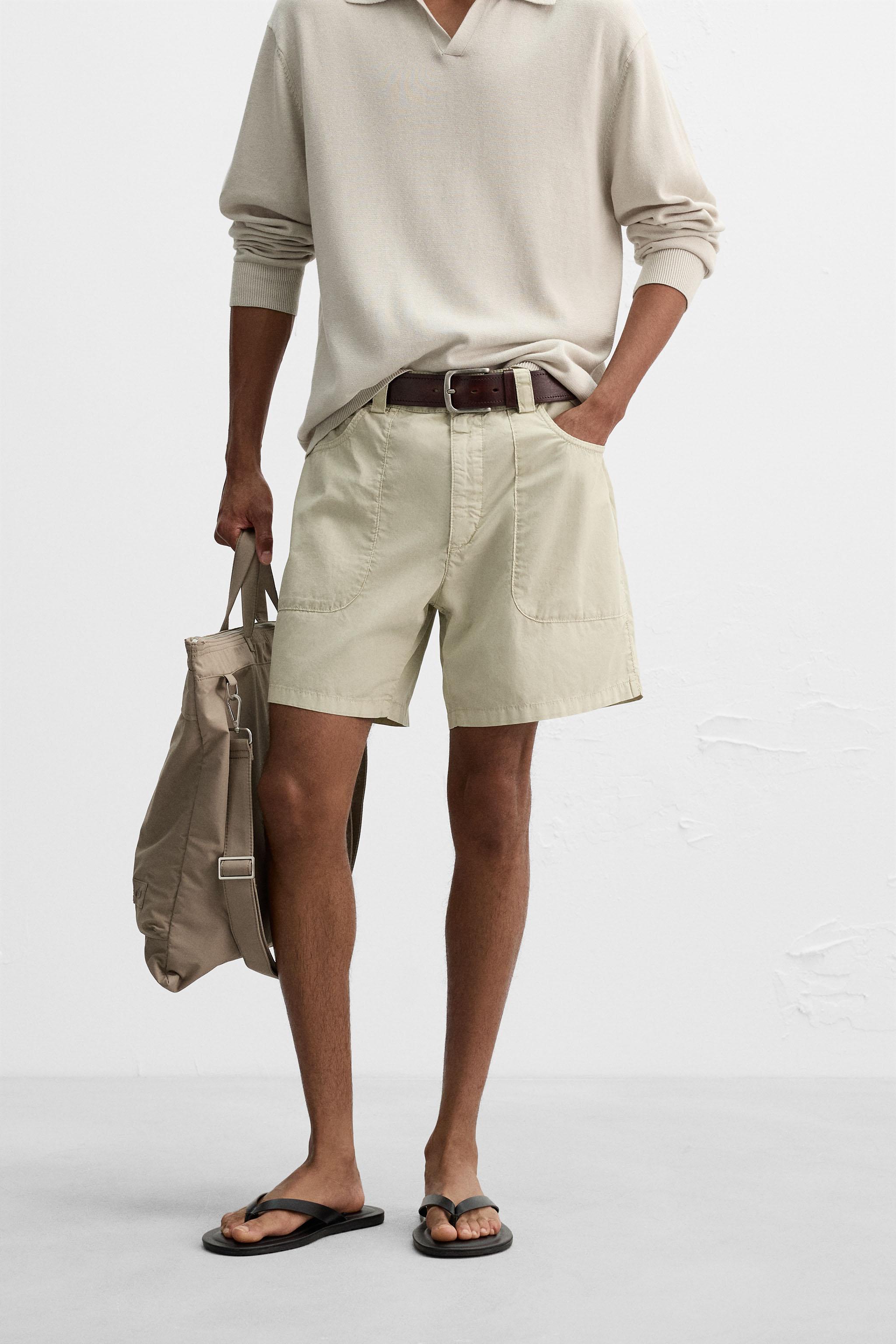 BERMUDA DÉLAVÉ EN COTON