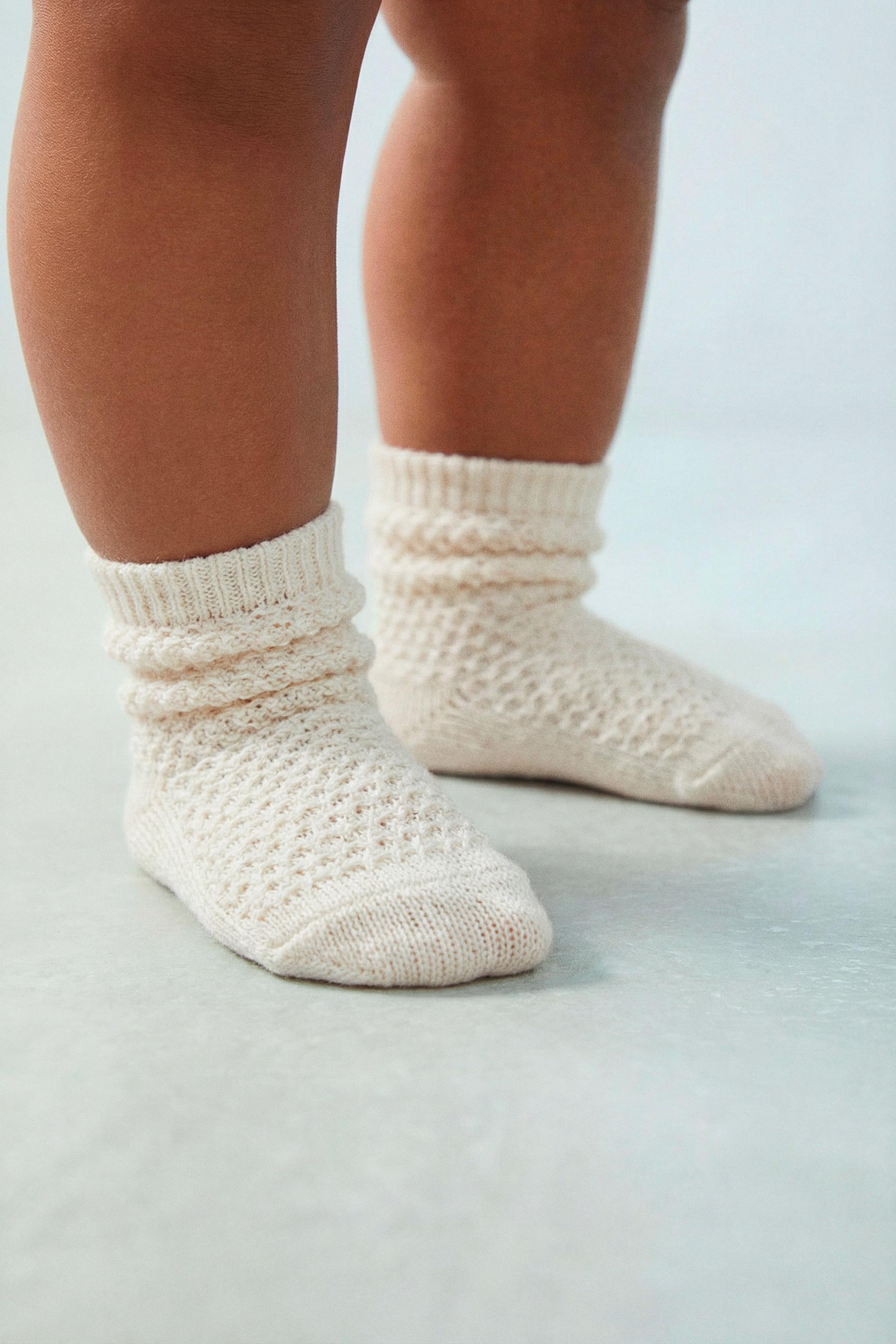 CHAUSSETTES TEXTURÉES EN COTON ET SOIE