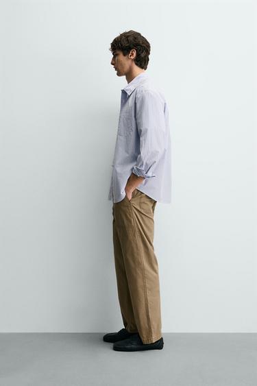 PANTALON STRAIGHT FIT DÉLAVÉ - Marron clair de Zara - Image 3