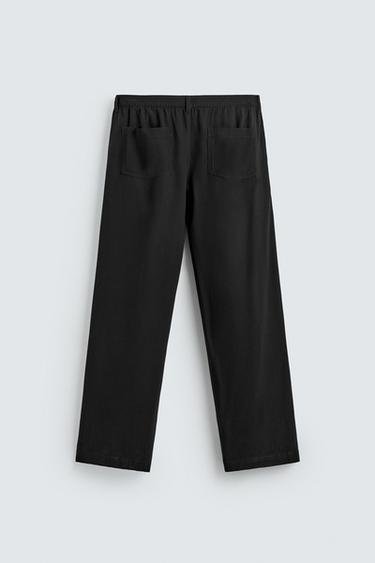 PANTALON FLUIDE COUPE DÉCONTRACTÉE - Noir de Zara - Image 7