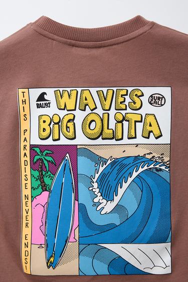 SURF PRINT T-SHIRT - Light brown by Zara - Image 3