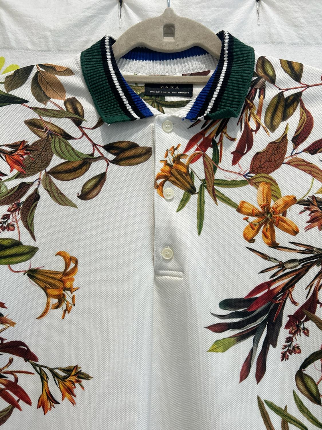 FLORAL PRINTED POLO SHIRT - Image 3