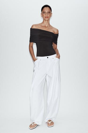 BODY ASIMÉTRICO FRUNCES - Gris antracita de Zara