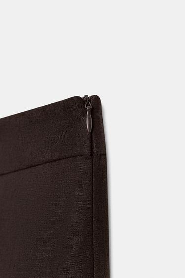 PANTALON MINI FLARE AVEC LIN - Marron foncé de Zara - Image 8