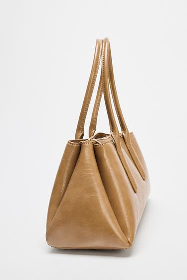 CRACKLED-EFFECT CITY BAG - Beige by Zara - Image 3