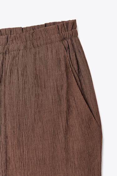 TEXTURED TROUSERS - Chocolate brown by Zara - Image 3