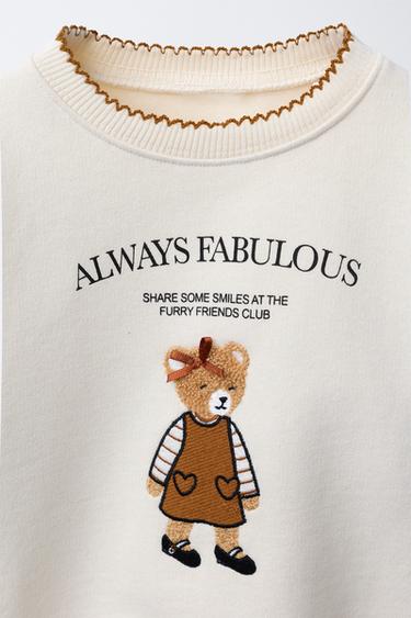 CONTRAST BEARS SWEATSHIRT - Ecru by Zara - Image 2