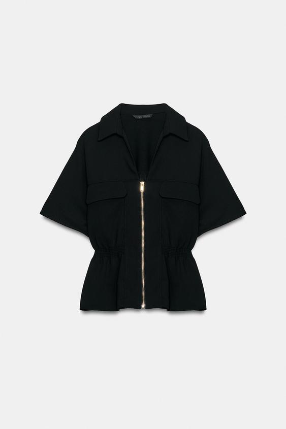 ZIP-UP BLOUSE - Black by Zara - Image 0