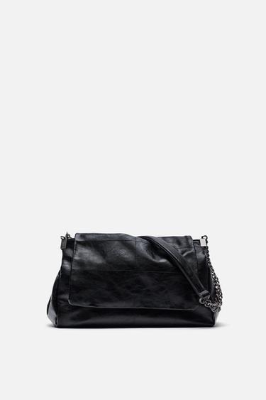 ROCK FLAP SHOULDER BAG - Black by Zara