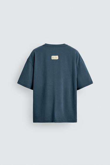 RELAXED FIT PATCH T-SHIRT - Blue by Zara - Image 6