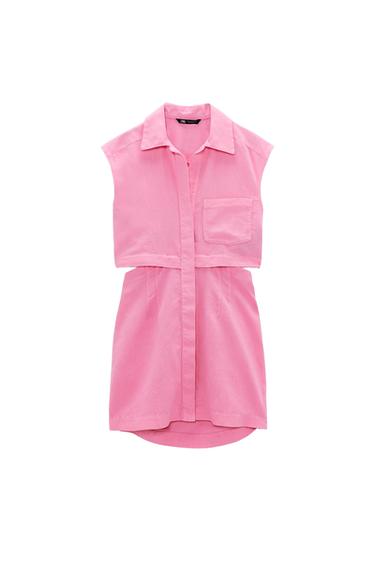 TWO-PIECE LINEN BLEND DRESS