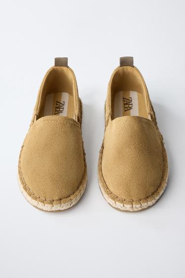 ESPADRILLE EN CUIR - Marron clair de Zara - Image 3