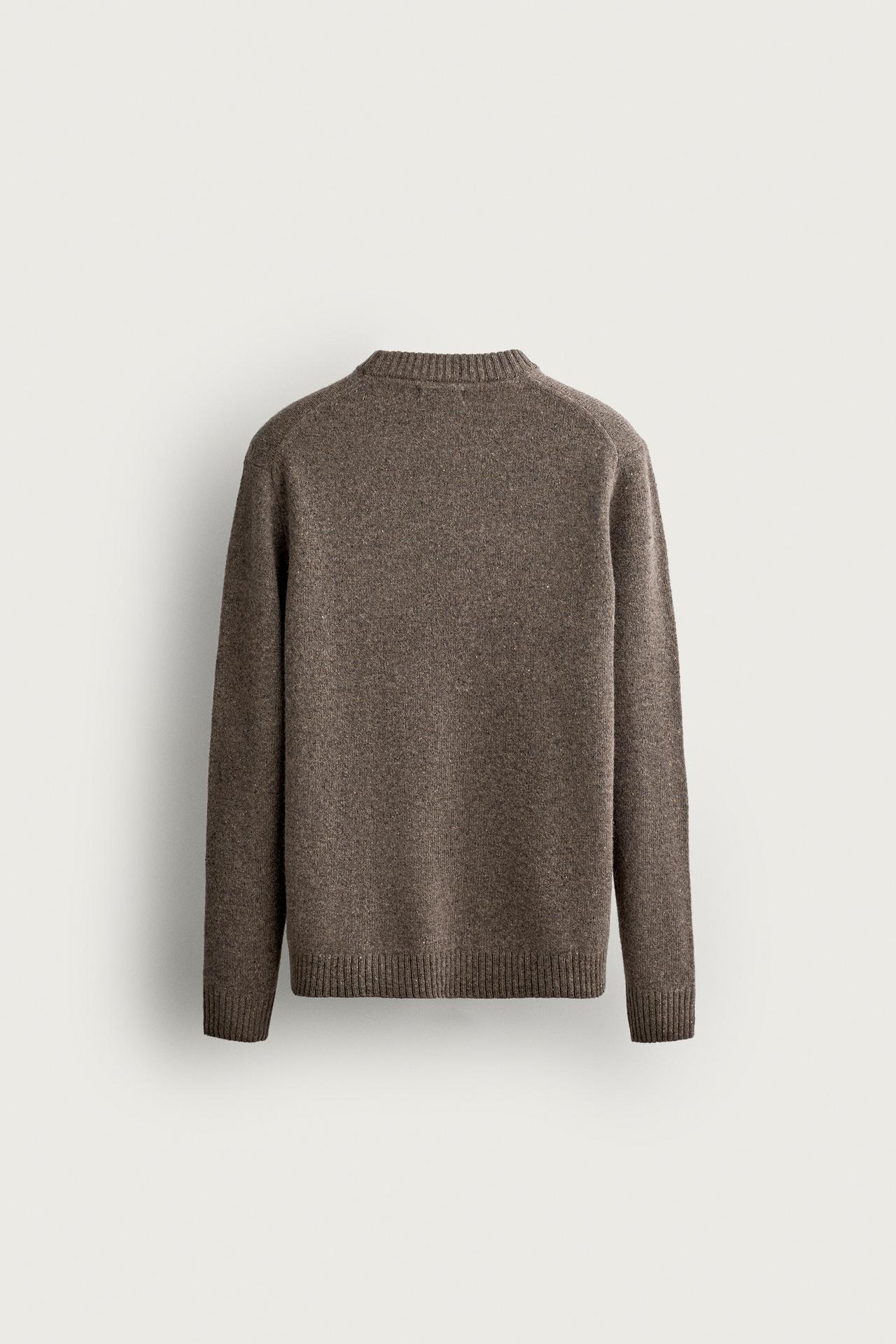 WOOL BLEND BOTONATO SWEATER — taupe brown