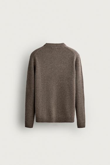 WOOL BLEND BOTONATO SWEATER — taupe brown 2