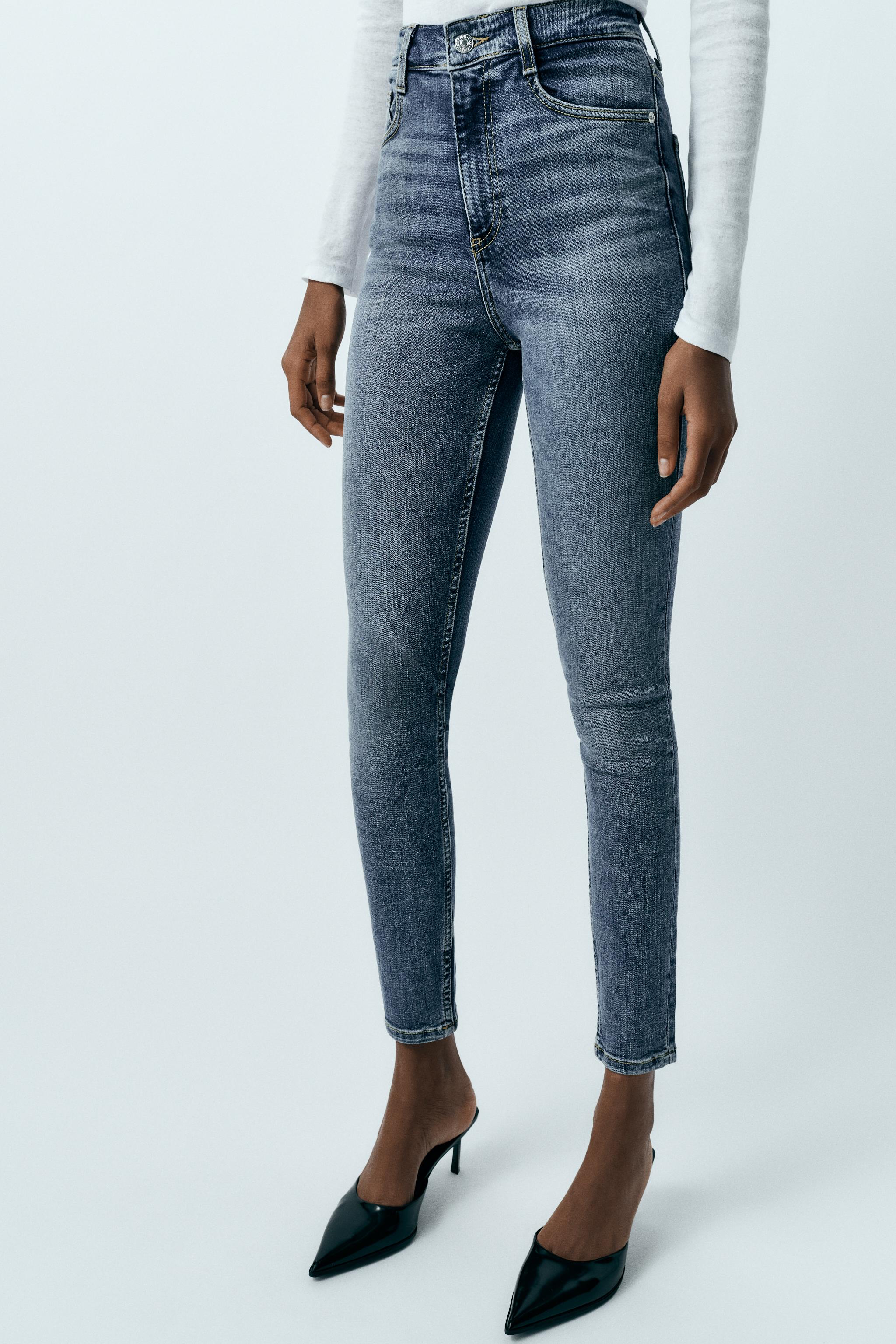 SCULPTED HIGH RISE TRF SKINNY JEANS - Navy blue | ZARA 