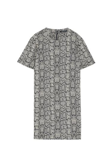 SNAKESKIN PRINT JACQUARD DRESS