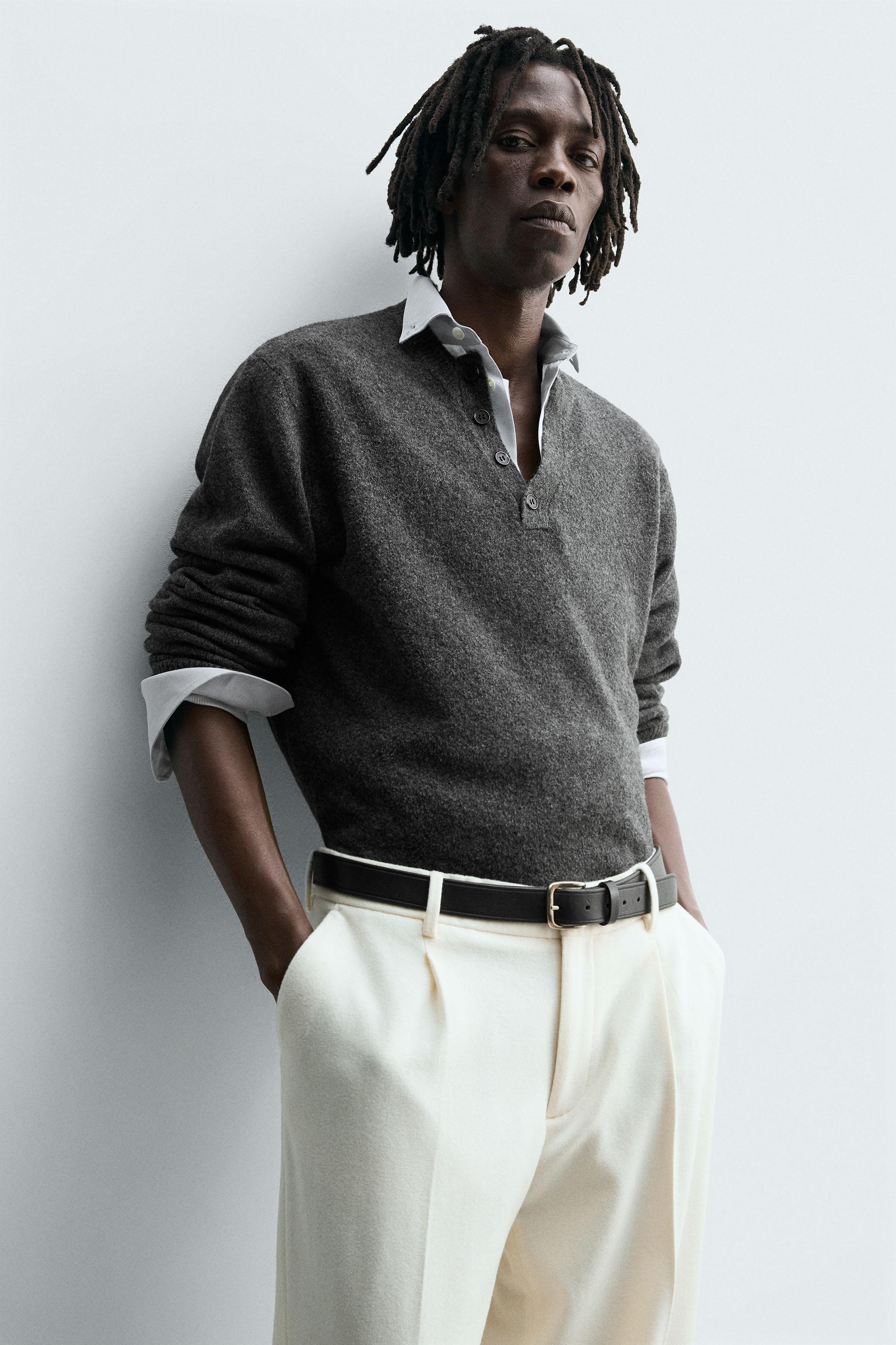 BUTTONED KNIT POLO SHIRT