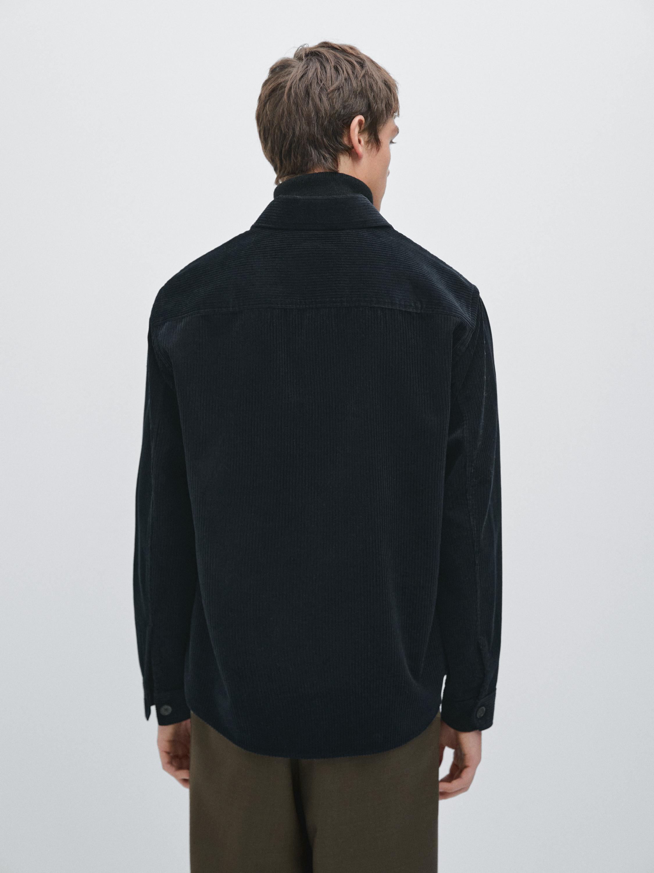 Surchemise poches en velours côtelé