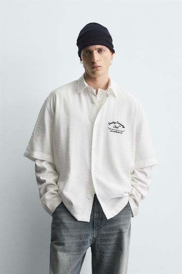 CAMISA FLUIDA BORDADO - Blanco de Zara