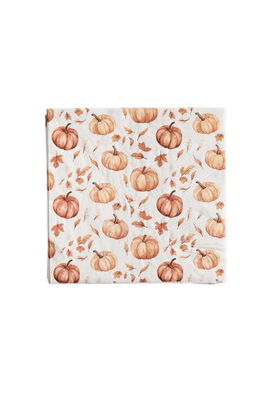 CONJUNTO DE 20 GUARDANAPOS DE PAPEL COM ABÓBORAS (CONJUNTO DE 20) - Laranja da Zara