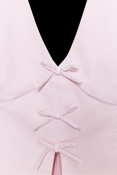 BOW CROP TOP - Pink by Zara