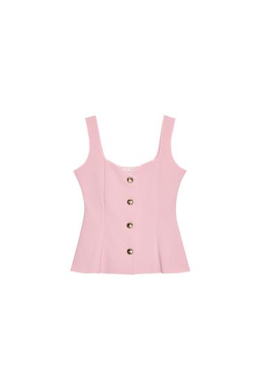 STRETCH PEPLUM TOP