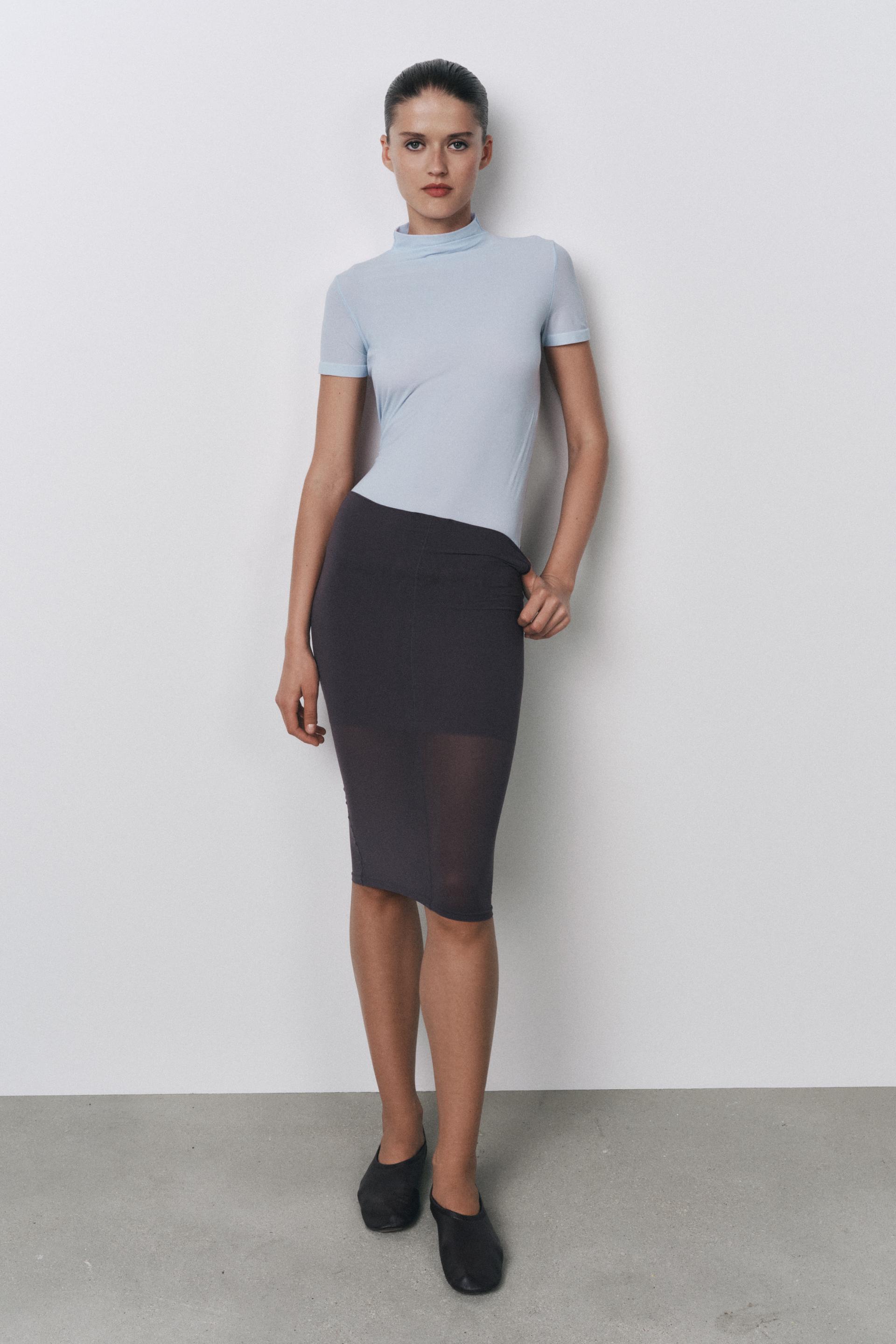 HIGH NECK TOP WITH POLYAMIDE