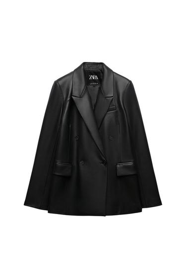 FAUX LEATHER BLAZER