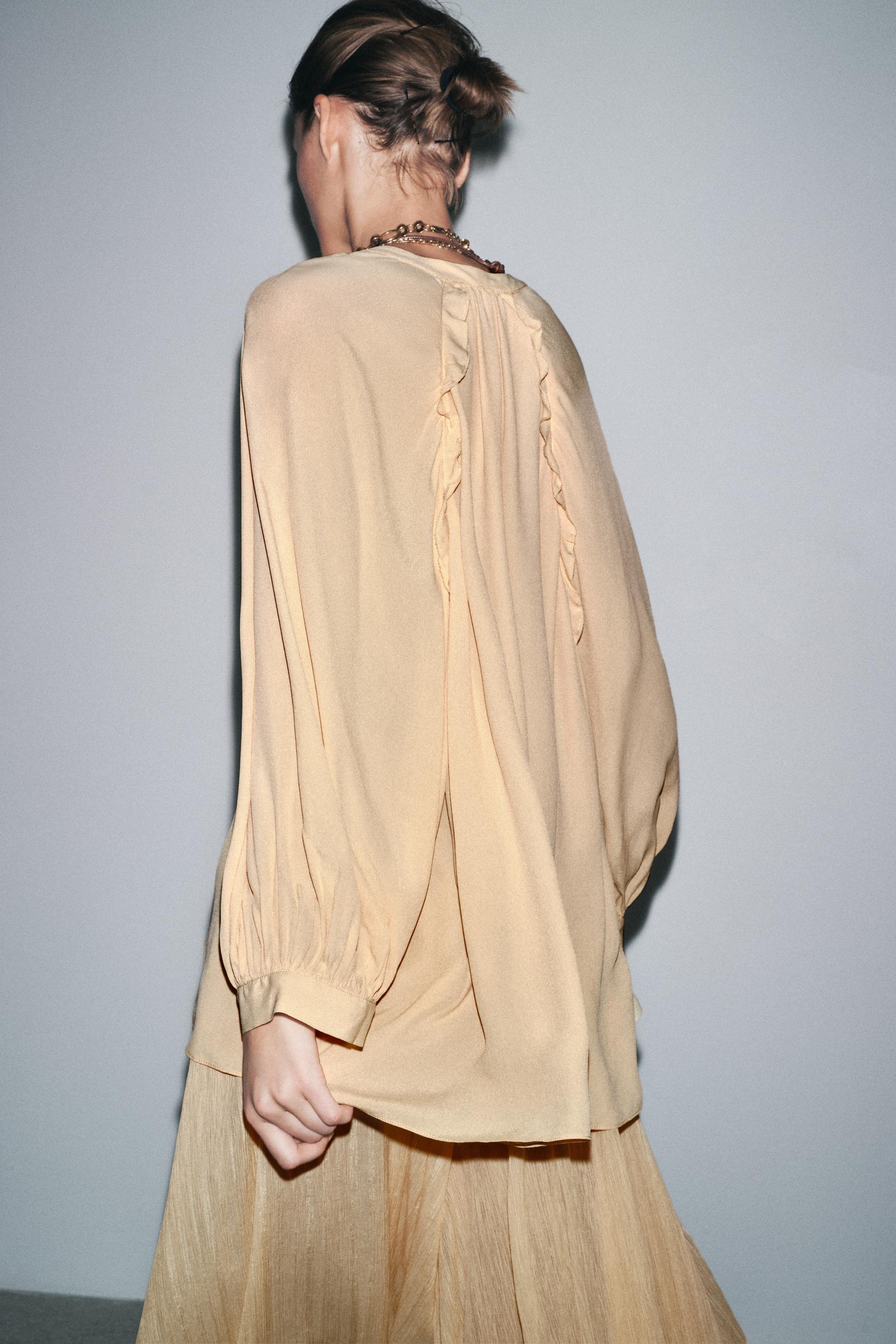 ZW COLLECTION FLOWY SHIRT - Peach | ZARA United States