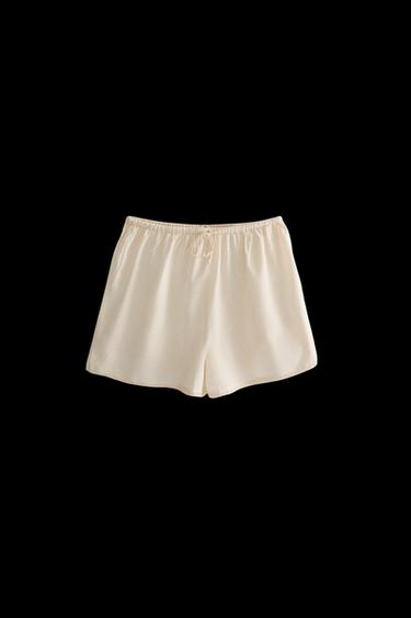 Zara EMBROIDERED COTTON SHORTS - Pink - Image 0