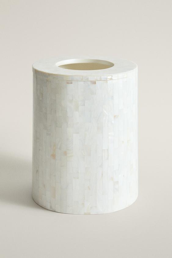 MOTHER-OF-PEARL BATHROOM BIN - Light beige by Zara - Image 0