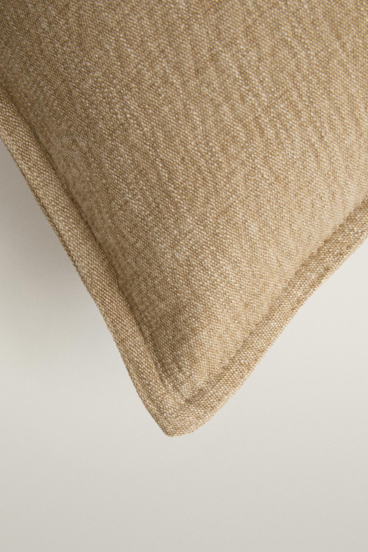 PLAIN LINEN THROW PILLOW COVER — taupe brown