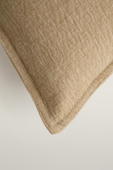 PLAIN LINEN THROW PILLOW COVER — taupe brown 2