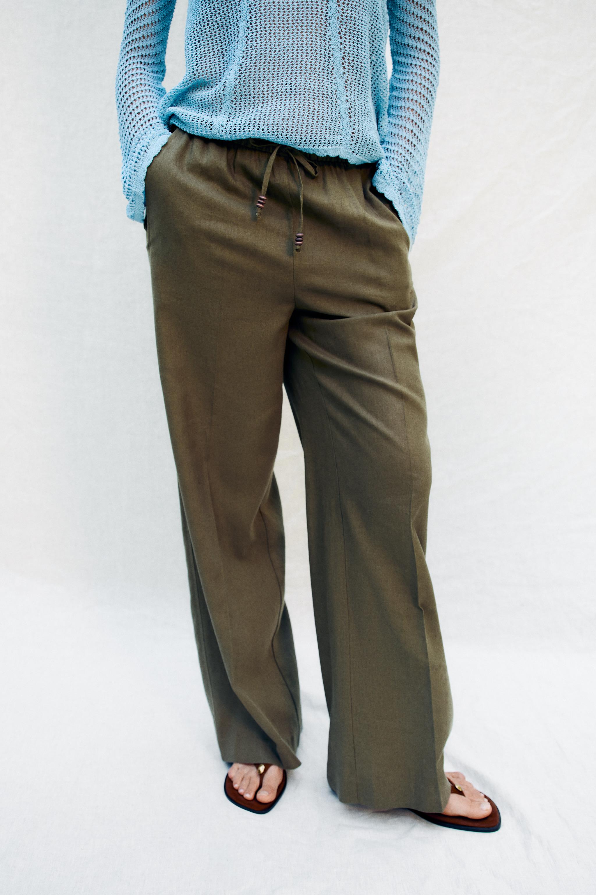 LINEN STRAIGHT LEG PANTS