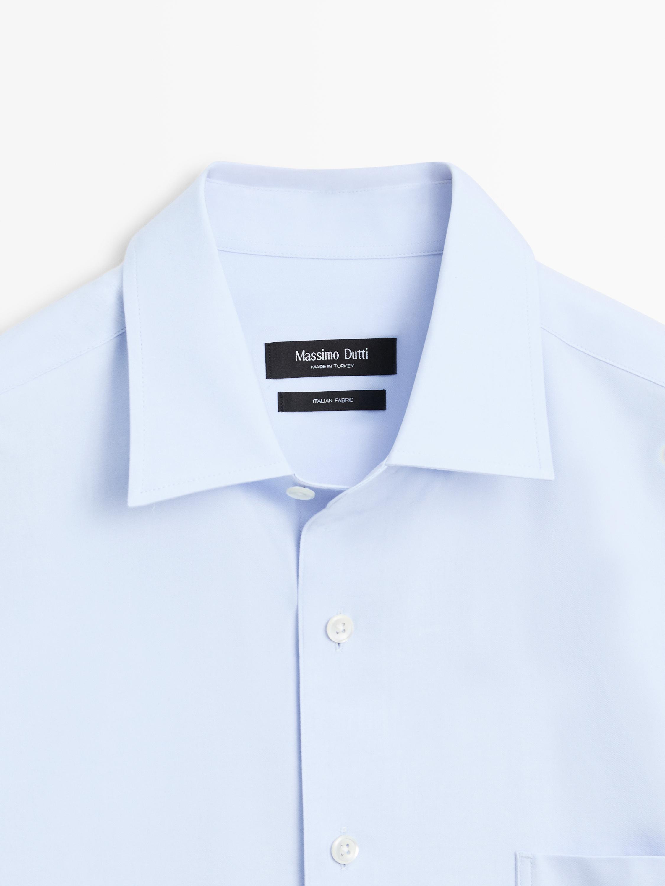 Slim fit cotton blend shirt