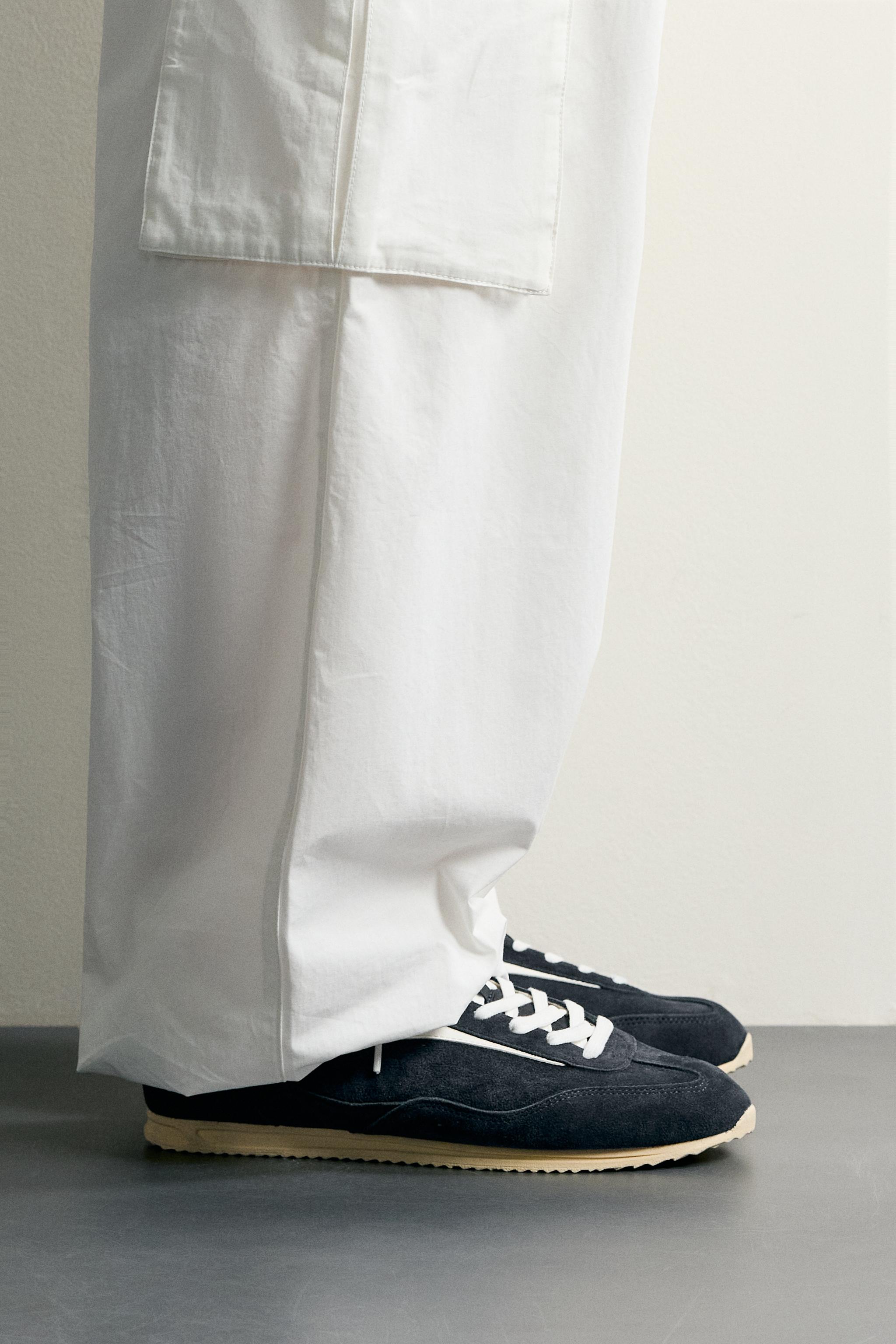 Мужские кроссовки Zara RETRO LEATHER SNEAKERS