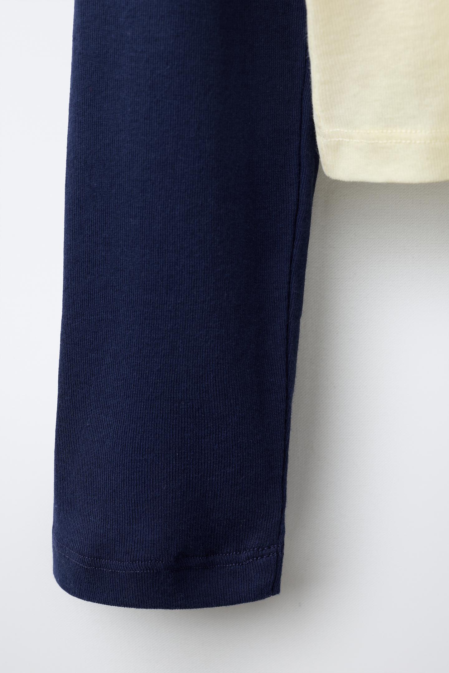 Детская футболка Zara Raglan Sleeve, цвет: Тёмно-синий / Белый — фото 4
